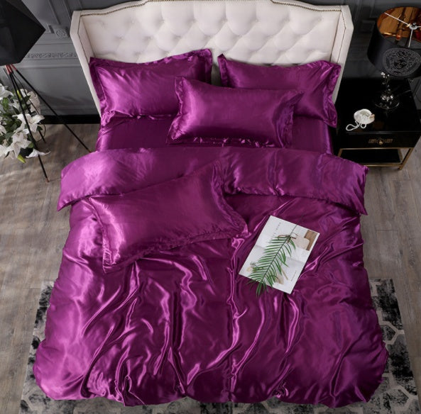 Bed Sheet Quilt Cover Naked Sleep Cool Silk Single Three Piece Set