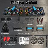 Multifunctional Push Up Board Home Strength Training Equipment With 15 Fitness Accessories Pilates Bar Resistance Band Roller Wheel Full Body Workout Home Gym Equipment