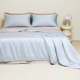 Washed Ice Silk Solid Color Silky Sleep Naked Bed Sheet Quilt Cover Fitted Sheet
