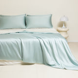 Washed Ice Silk Solid Color Silky Sleep Naked Bed Sheet Quilt Cover Fitted Sheet