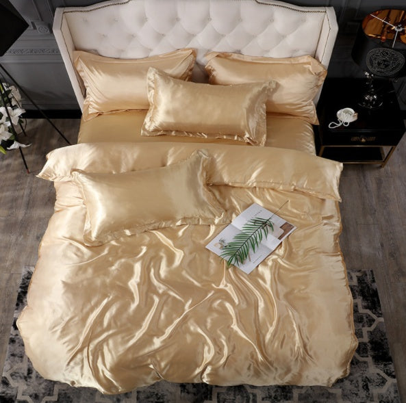 Bed Sheet Quilt Cover Naked Sleep Cool Silk Single Three Piece Set
