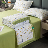 Cotton And Linen Double-layer Yarn Summer Blanket Airable Cover Double-bed Four-piece Suit