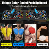 Multifunctional Push Up Board Home Strength Training Equipment With 15 Fitness Accessories Pilates Bar Resistance Band Roller Wheel Full Body Workout Home Gym Equipment