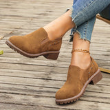 Plus Size All-match Casual Thick Heel Ankle Boots