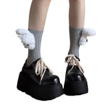 Retro British Matte Black Thick Sole Increased By Lace-up Leather Shoes