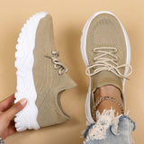 Plus Size Sports Women's Shoes Breathable Flying Woven Lazy Shoes