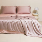 Washed Ice Silk Solid Color Silky Sleep Naked Bed Sheet Quilt Cover Fitted Sheet