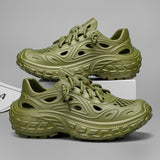 Summer Outdoor Non-slip Sandals Men's Thick-soled Poop Feeling Couple Hole Shoes Covered Heel Slippers