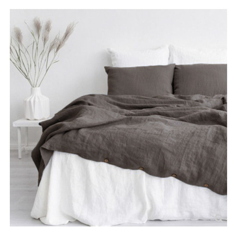 Pure Linen Bed Sheet Duvet Cover Washed Fabric