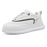 Versatile Student PU Leather Sports Height Increasing Leisure Thick Bottom Bread Shoes