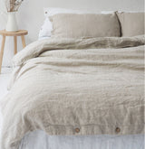 Pure Linen Bed Sheet Duvet Cover Washed Fabric