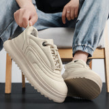 Versatile Student PU Leather Sports Height Increasing Leisure Thick Bottom Bread Shoes