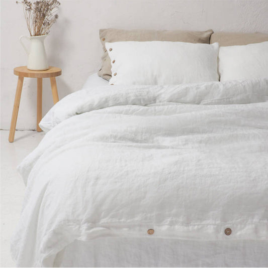 Pure Linen Bed Sheet Duvet Cover Washed Fabric