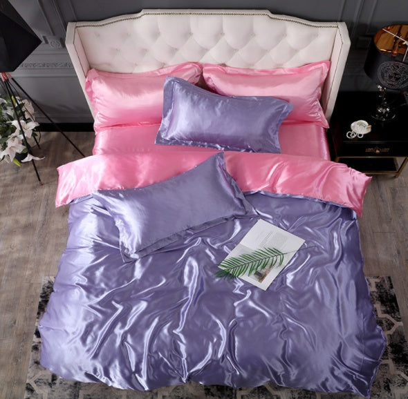 Bed Sheet Quilt Cover Naked Sleep Cool Silk Single Three Piece Set