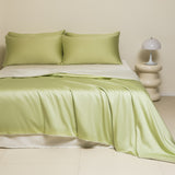 Washed Ice Silk Solid Color Silky Sleep Naked Bed Sheet Quilt Cover Fitted Sheet