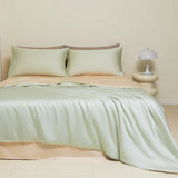 Washed Ice Silk Solid Color Silky Sleep Naked Bed Sheet Quilt Cover Fitted Sheet
