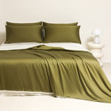 Washed Ice Silk Solid Color Silky Sleep Naked Bed Sheet Quilt Cover Fitted Sheet